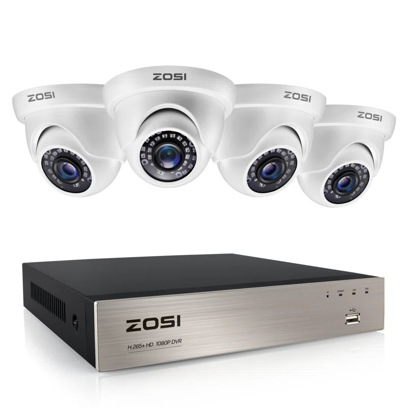 8CH DVR Security Camera System, 4Pcs 1080P Dome Outdoor Security Cameras, Motion Detection