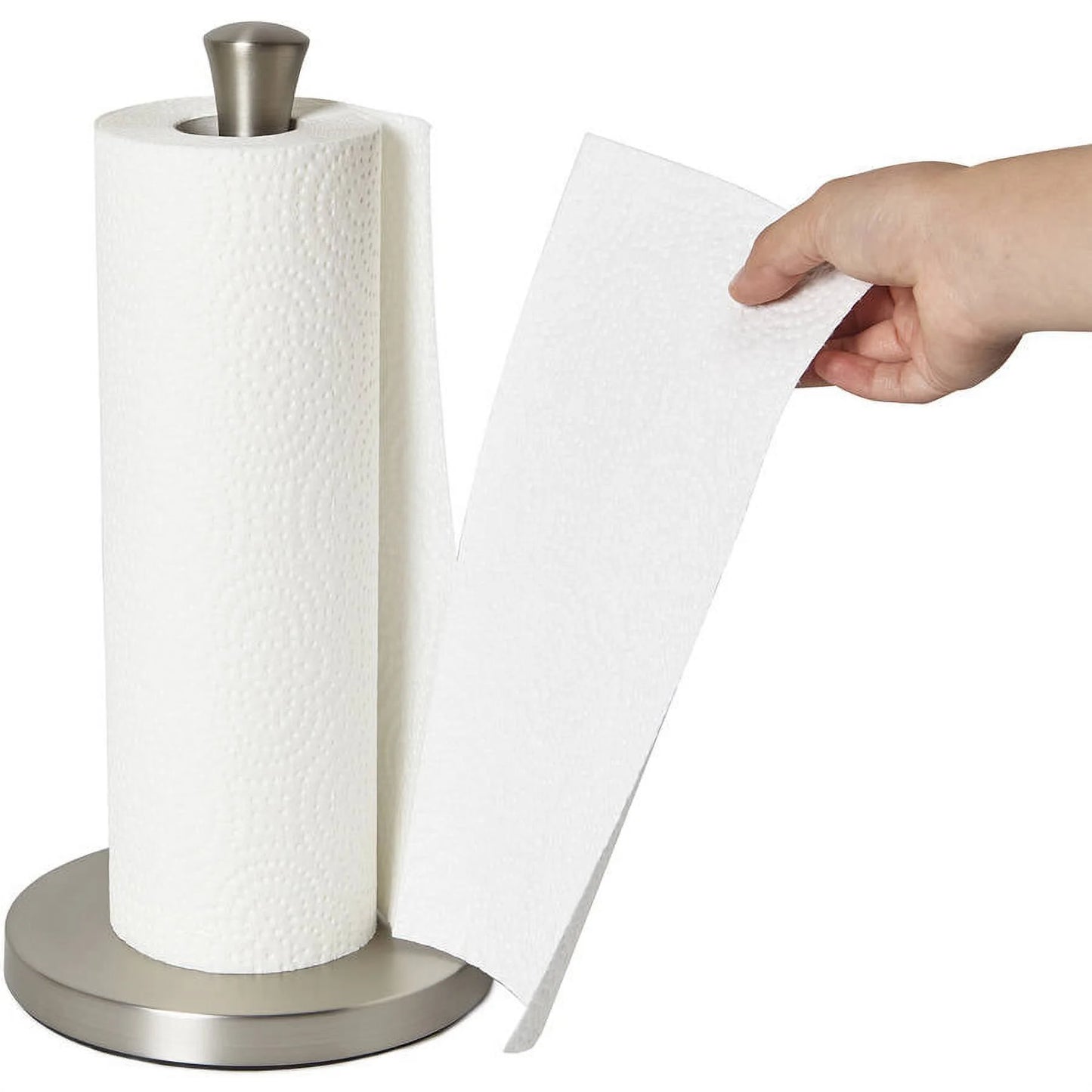 (2 Pack) Free-Standing Paper Towel Holder with Weighted Non-Slip Base, 14 Inch, Nickel