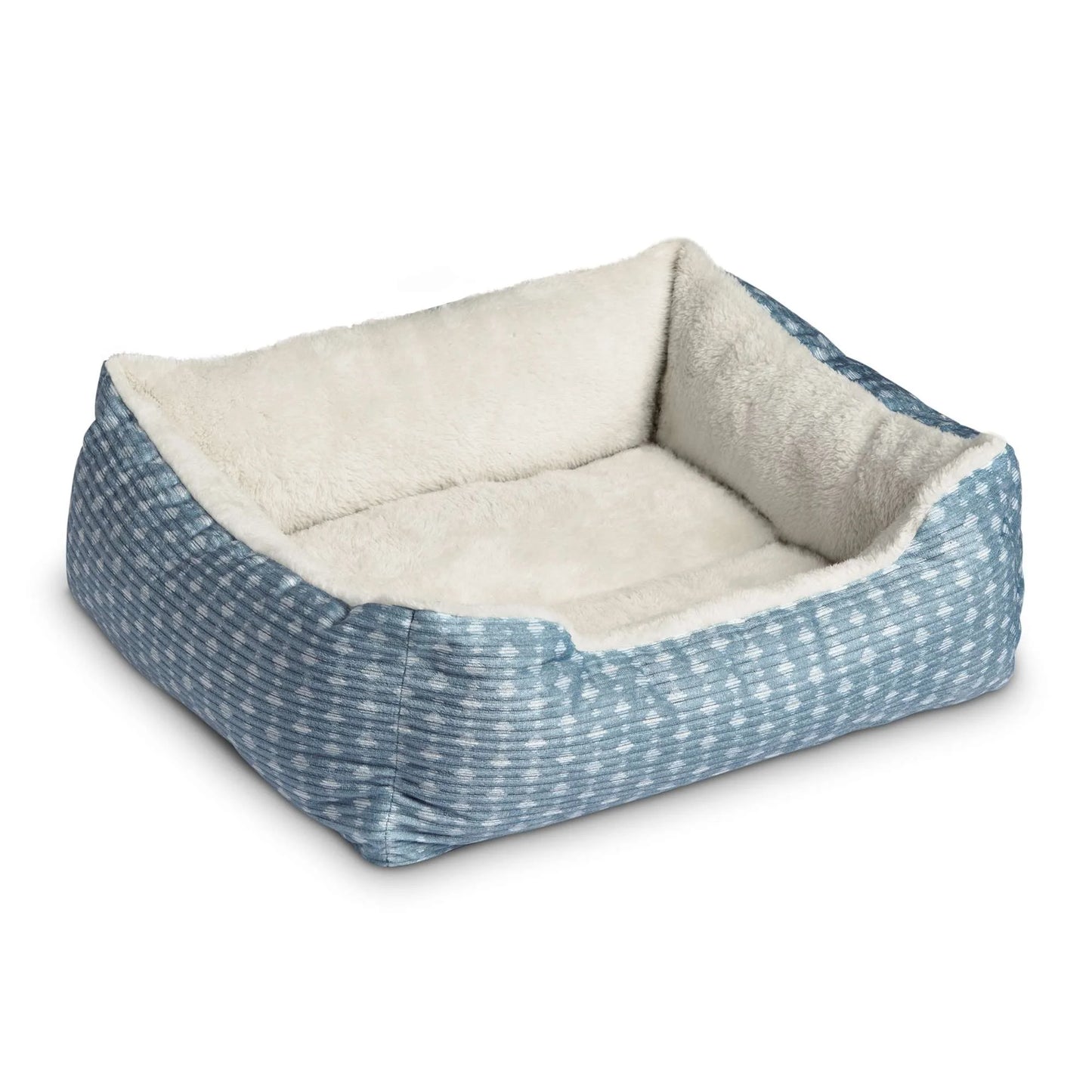 (3 Pack) Bed for Dogs & Cats, Plush Cuddler, Portable, Machine Washable, Blue & White, 19" × 15"