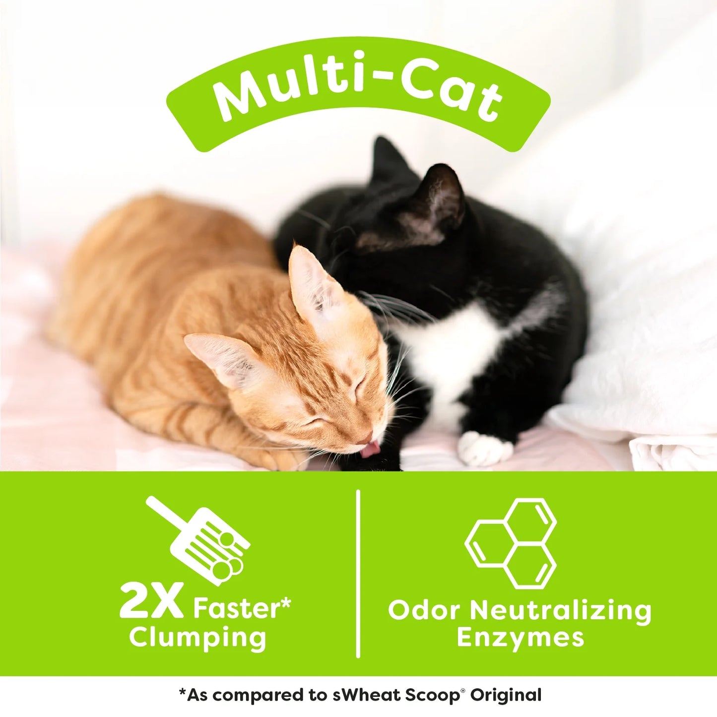 (3 Pack) Multi-Cat Natural Clumping Wheat Cat Litter, 15Lb