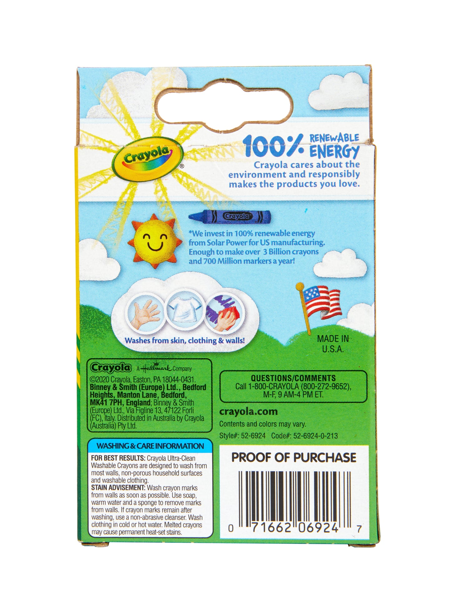 Ultra-Clean Washable Crayons, 24 Ct, School Supplies for Kids, Classroom Must Haves for Teachers, Gifts, Ages 3+