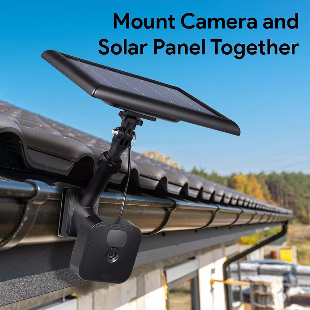 Universal Gutter Mount for Wyze, Blink, Ring, Arlo, Eufy Camera (Black) - Mount Your Security Cam and Solar Panel