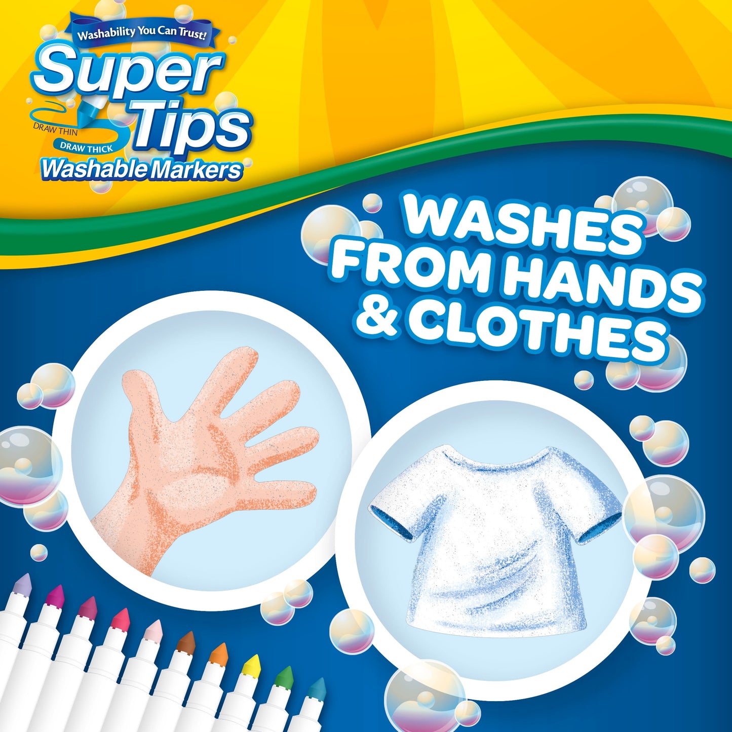 Super Tips Washable Markers for Kids, 50 Ct, Classroom Must Haves, Back to School Supplies, 3+