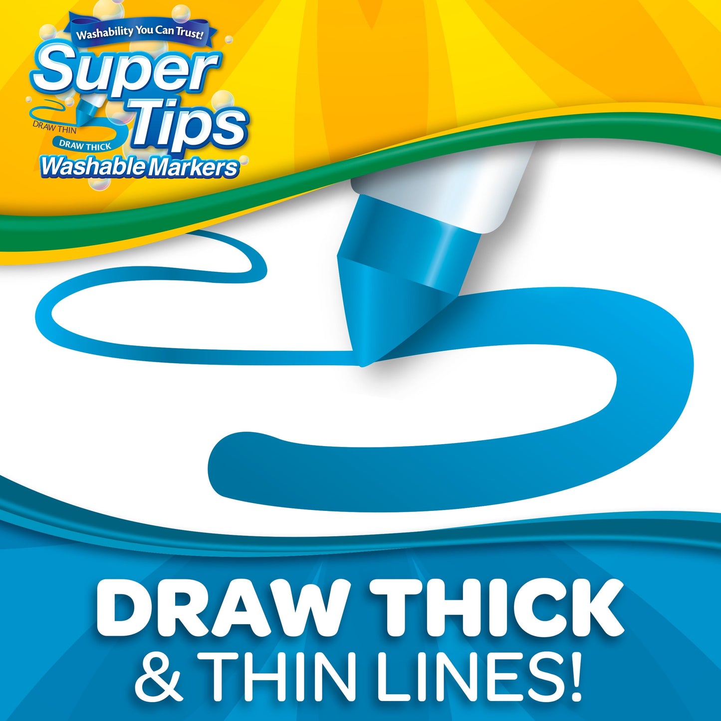 Super Tips Washable Markers for Kids, 50 Ct, Classroom Must Haves, Back to School Supplies, 3+