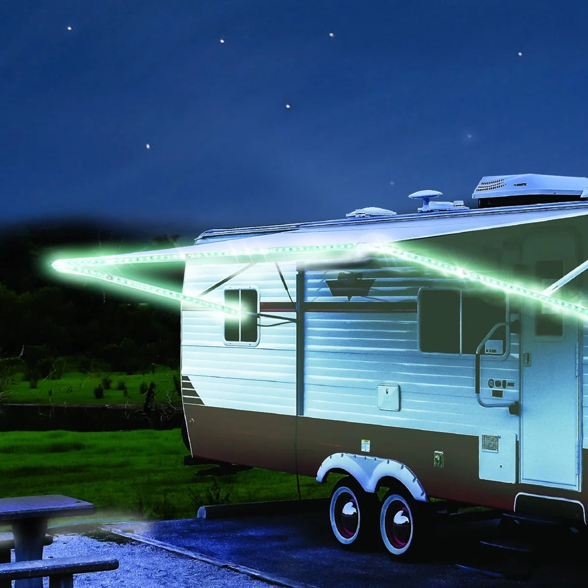 120 Volts Multicolor LED Strip Lights with Remote Control for RV Vehicle
