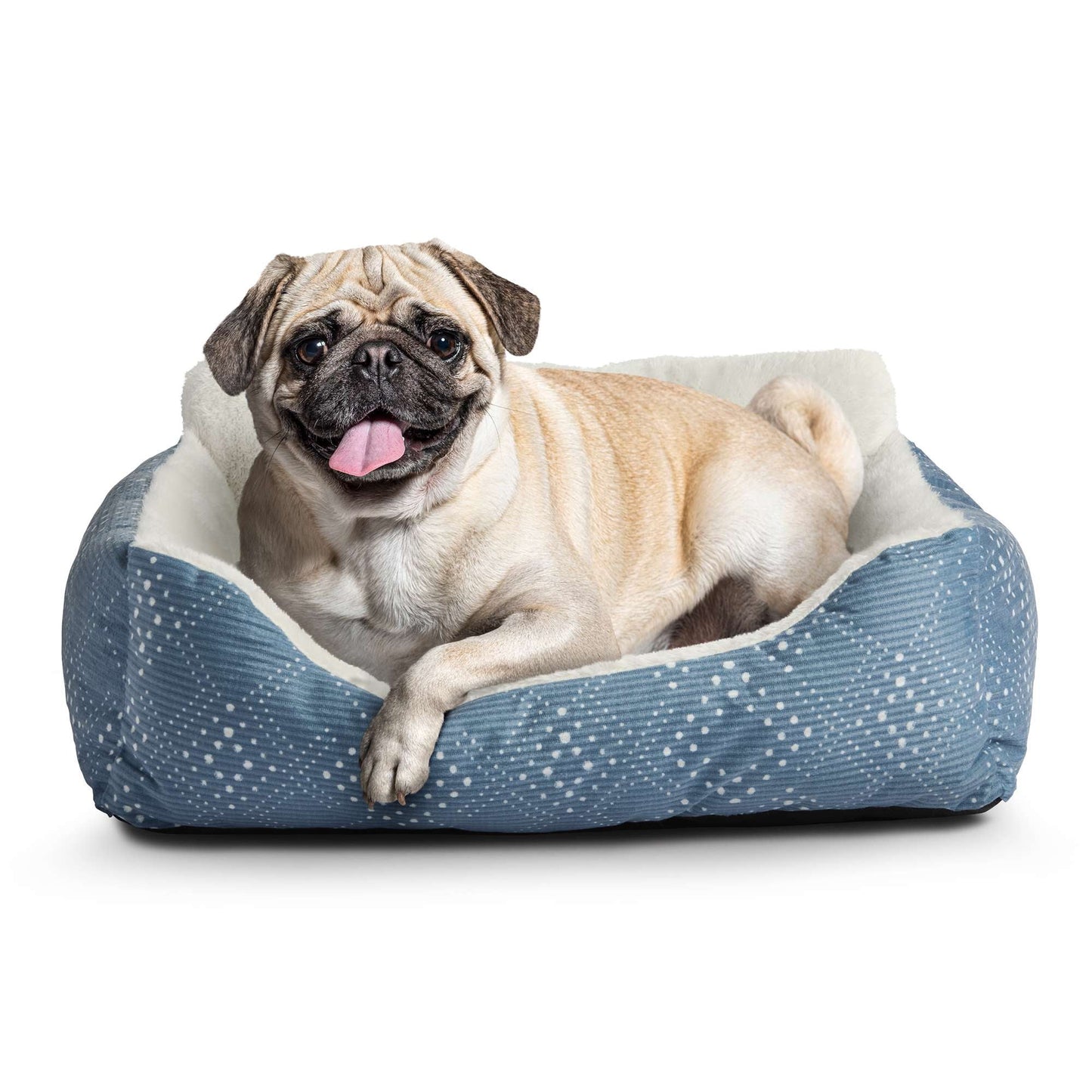 (6 Pack) Bed for Dogs & Cats, Plush Lounger, Portable, Machine Washable, Blue, 21" X 17"