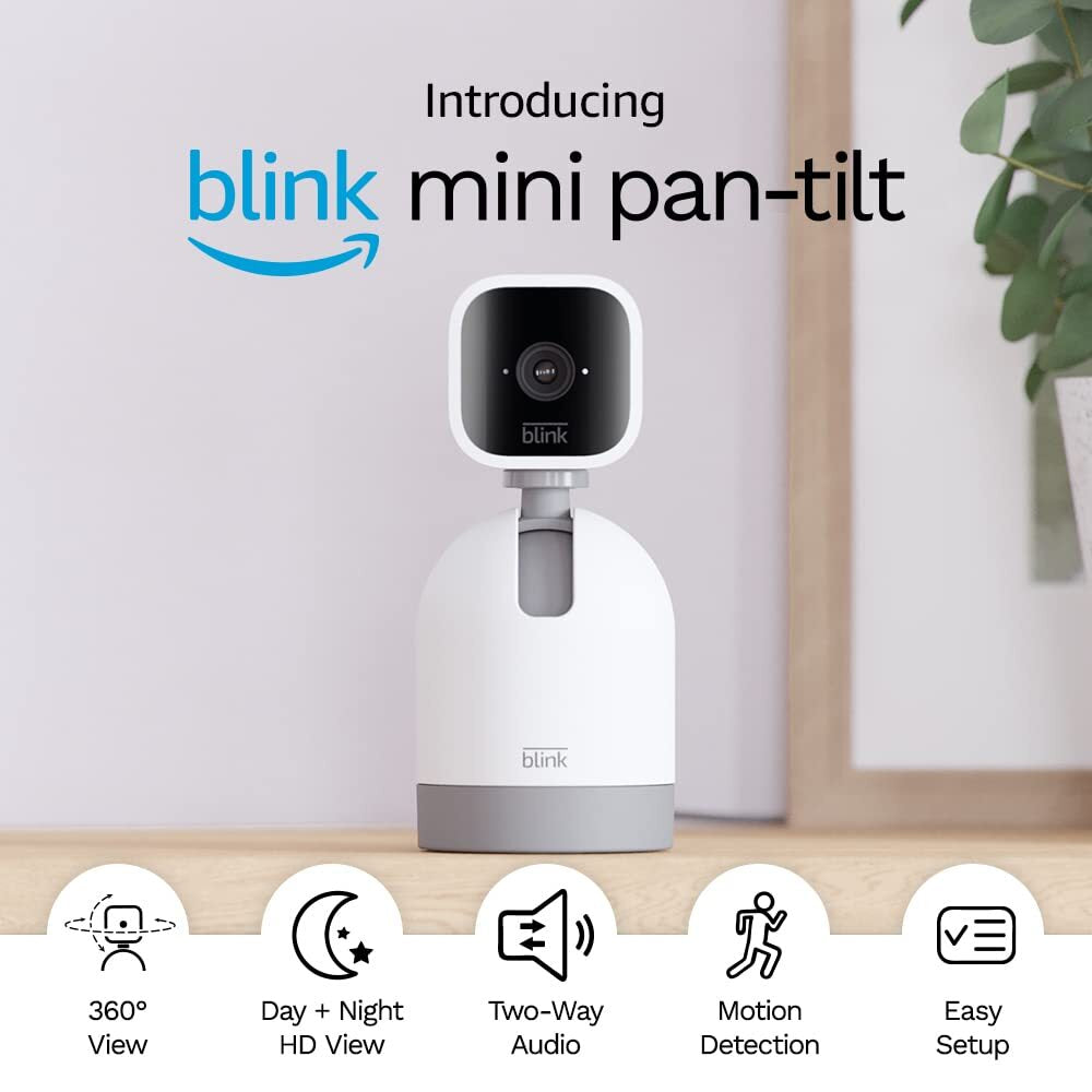 2022 Blink Mini 1 - Pan-Tilt Mount Rotating Indoor Plug-In Security Cam