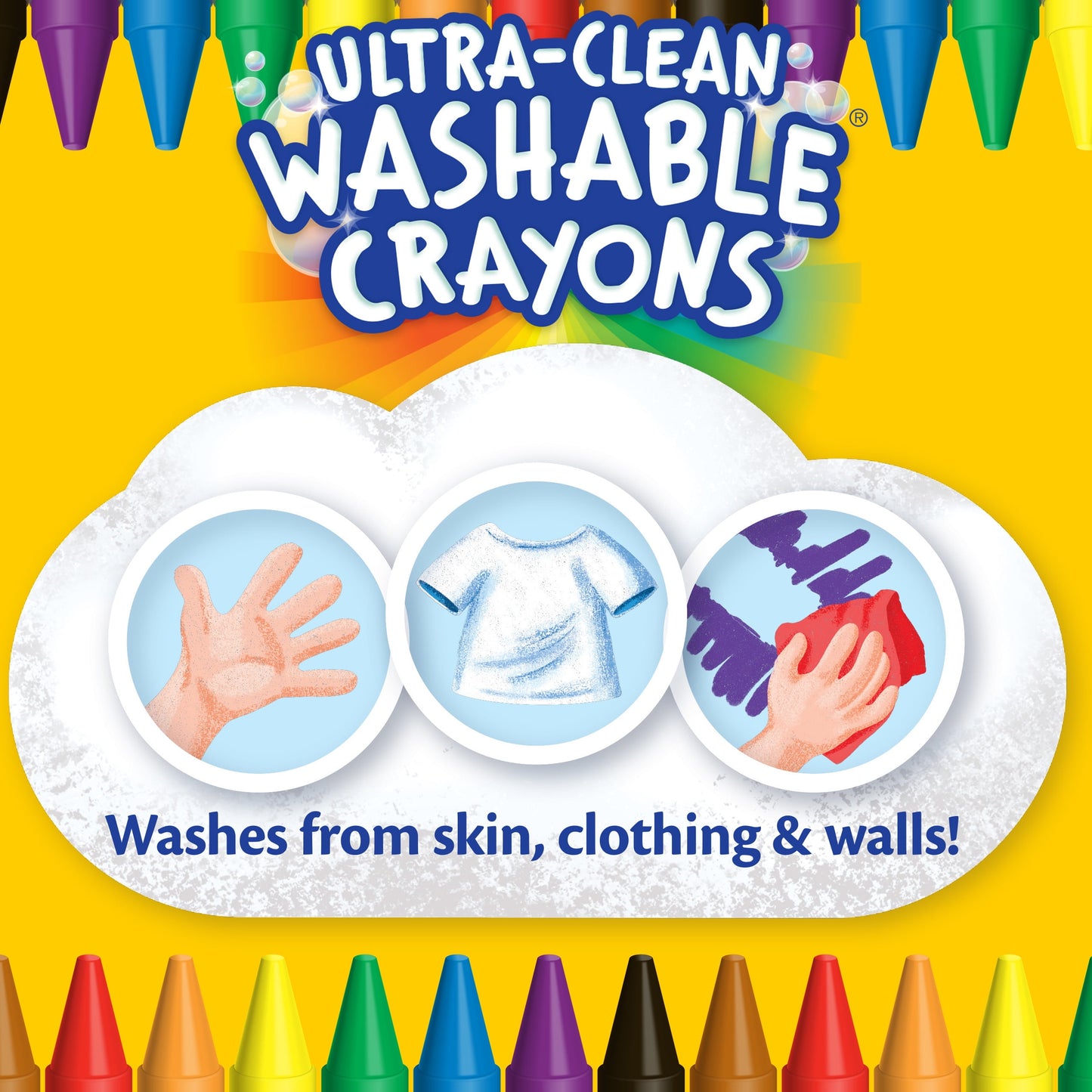 Ultra-Clean Washable Crayons, 24 Ct, School Supplies for Kids, Classroom Must Haves for Teachers, Gifts, Ages 3+