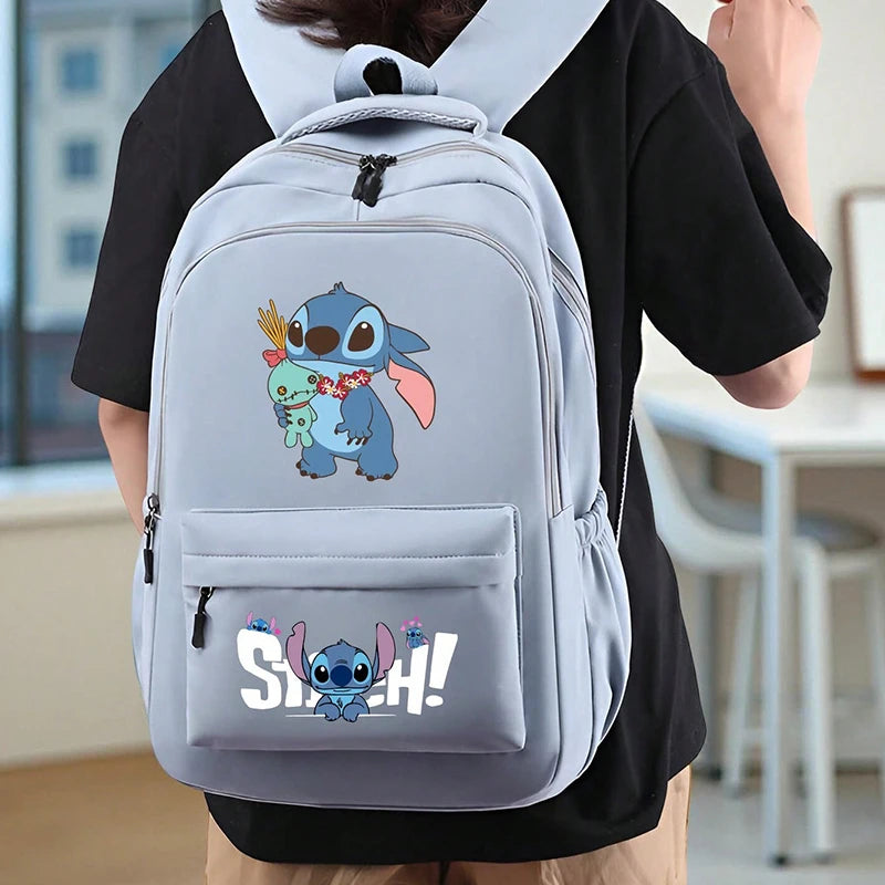 Stitch Large Capacity Backpack, Adjustable Straps for Daily Commute & Back to School, Work, Travel Carryall, Sturdy Construction