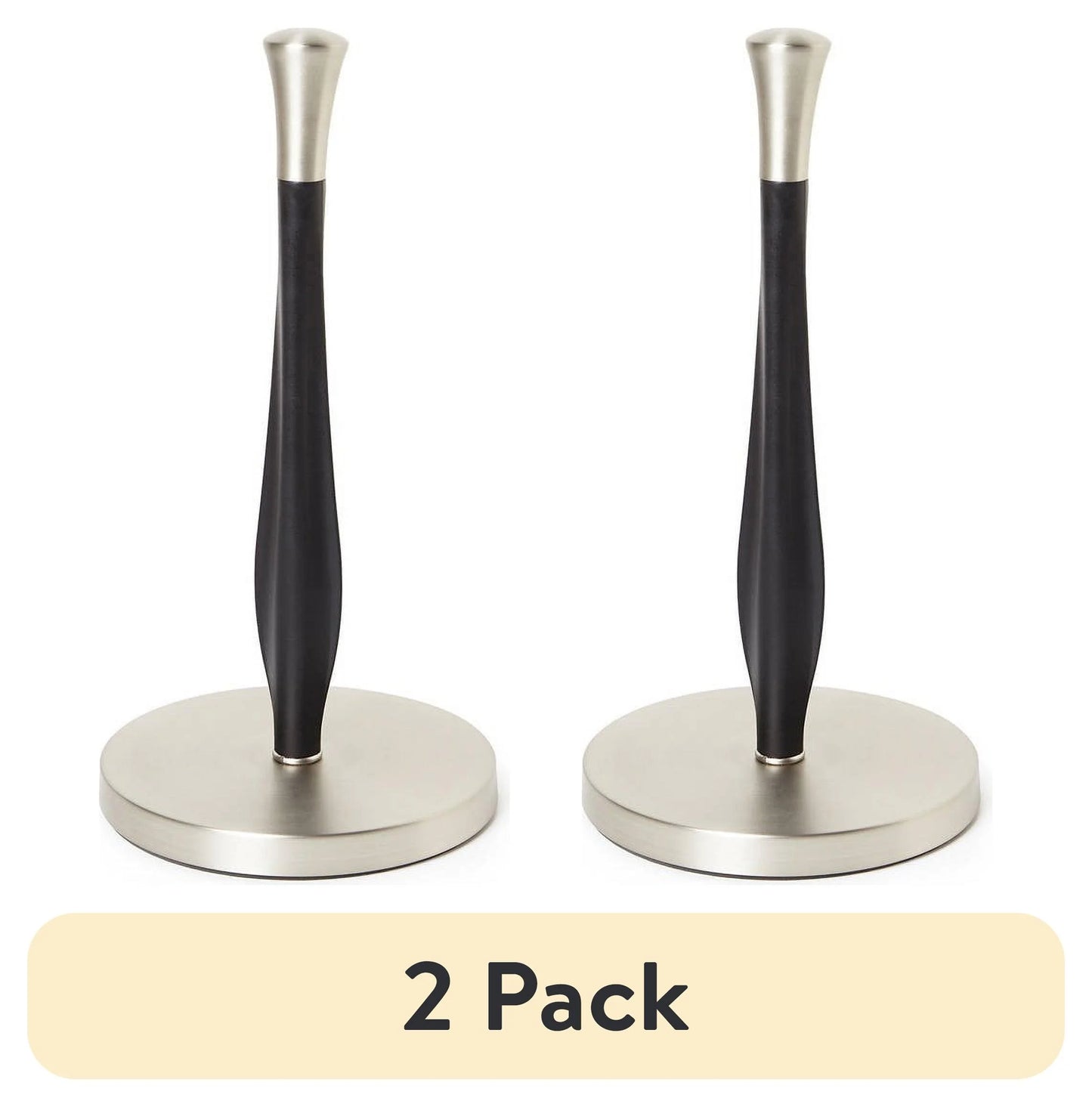 (2 Pack) Free-Standing Paper Towel Holder with Weighted Non-Slip Base, 14 Inch, Nickel