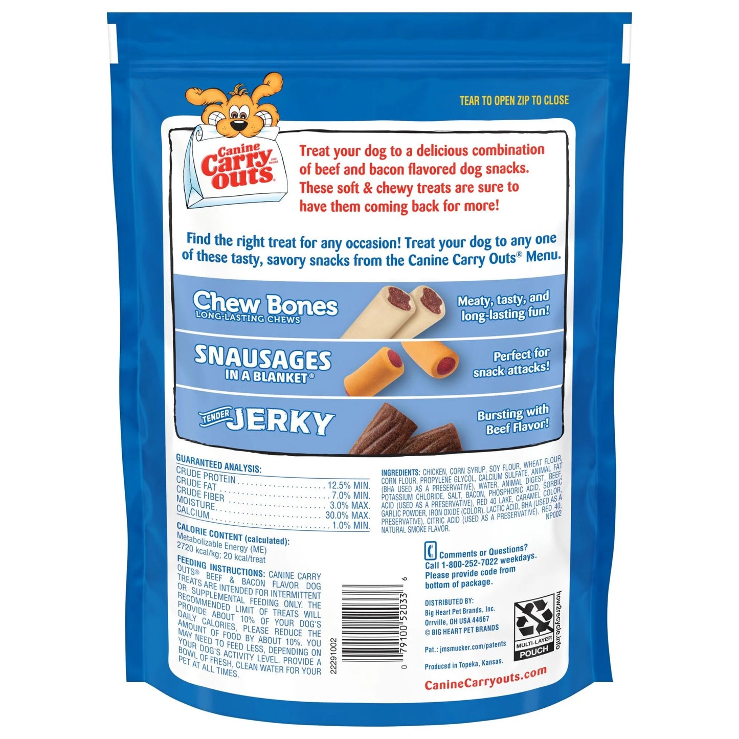 (2 Pack) Beef & Bacon Flavor Dog Treats, 22.5Oz Bag