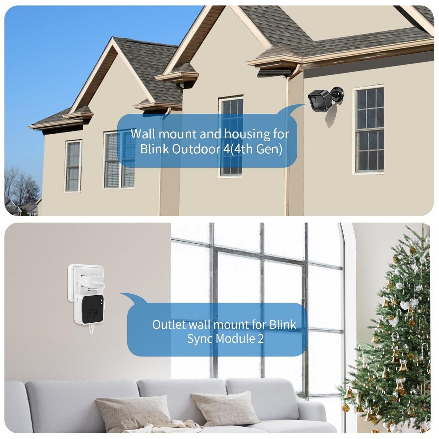 3 Pack Blink Outdoor 4 Camera Mount Set with Housing & Outlet Mount US