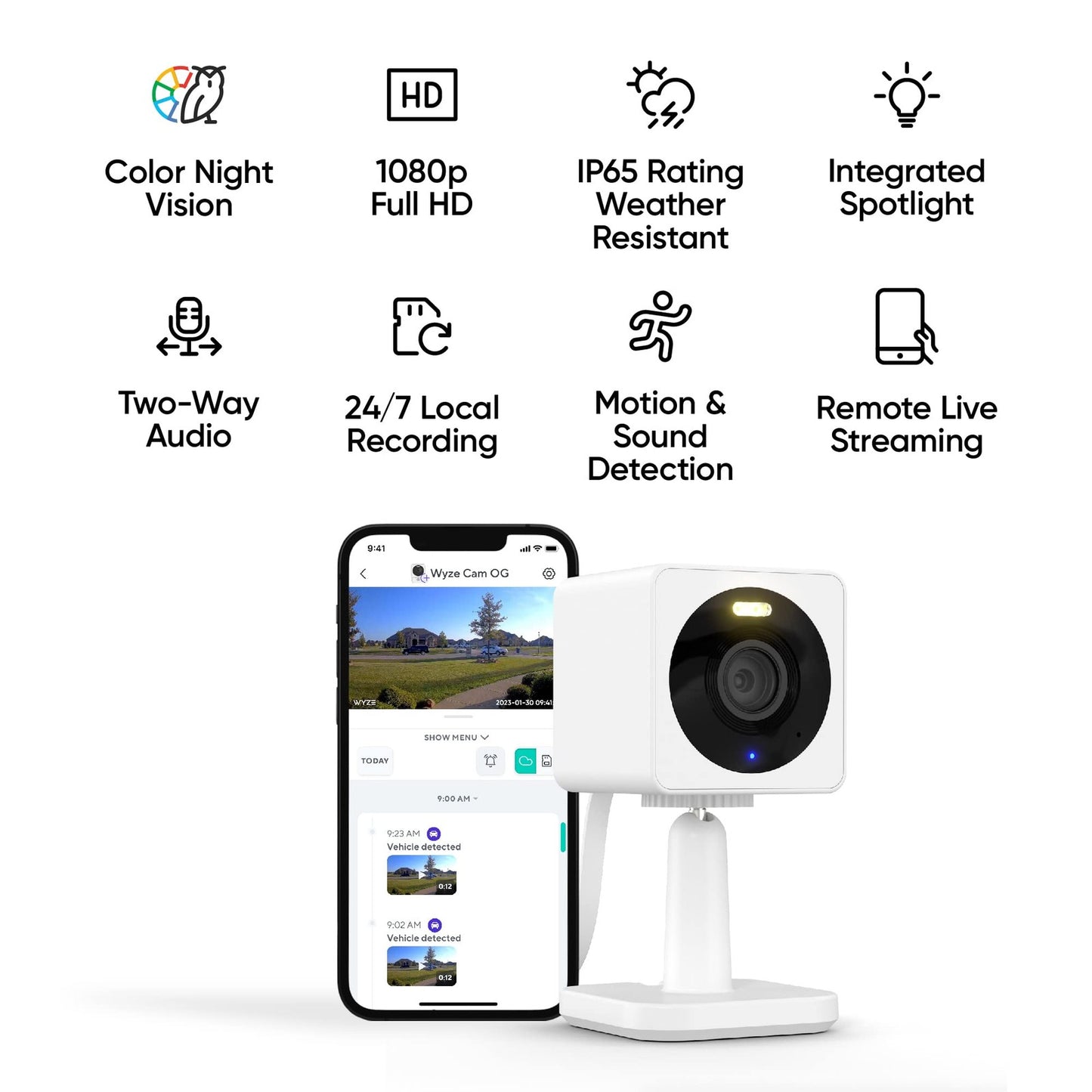 Wyze Cam Og Indoor/Outdoor 1080P Wi-Fi Smart Home Security Camera With