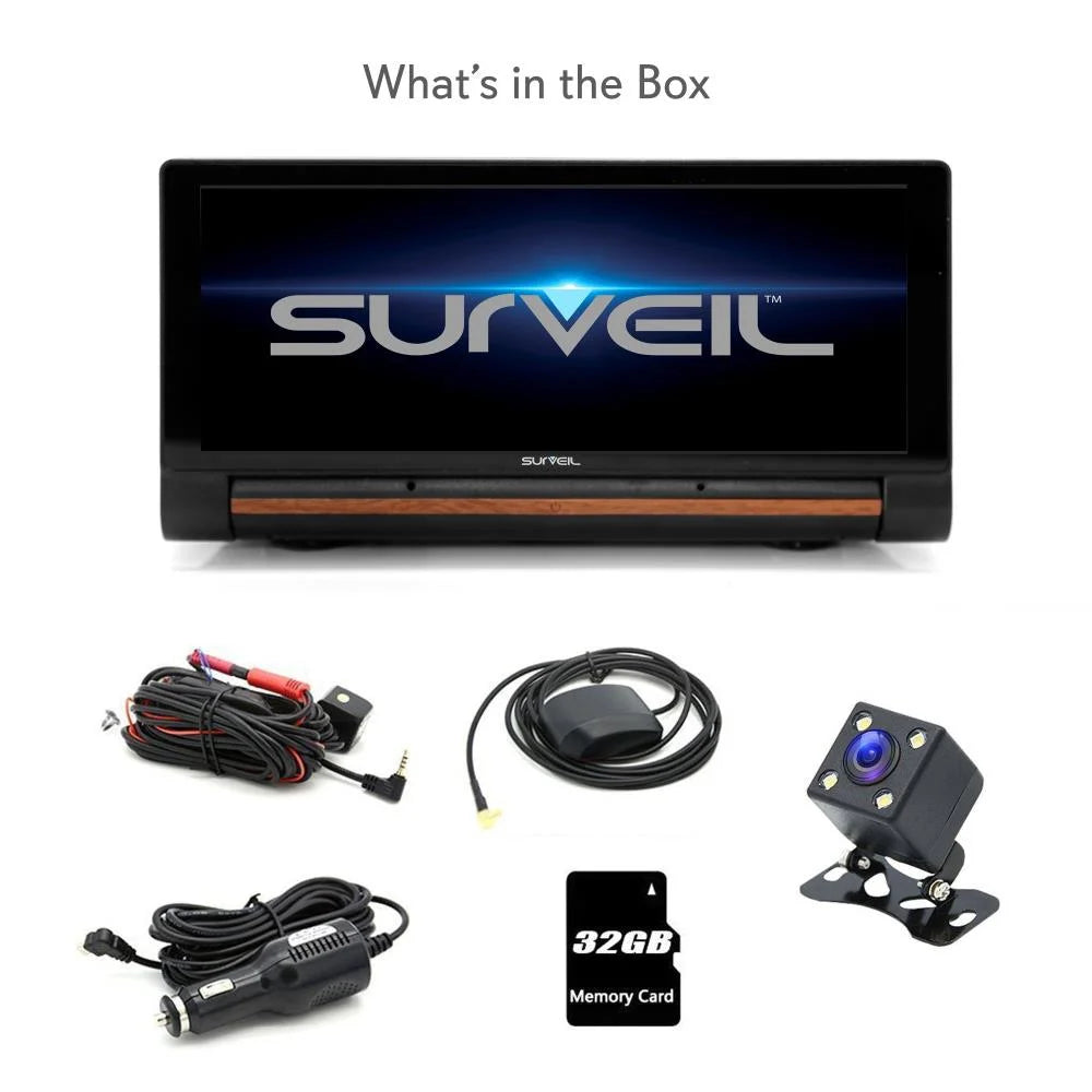 Surveil Wireless Android GPS DVR Dash Cam and Backup Camera W/ 7" Display