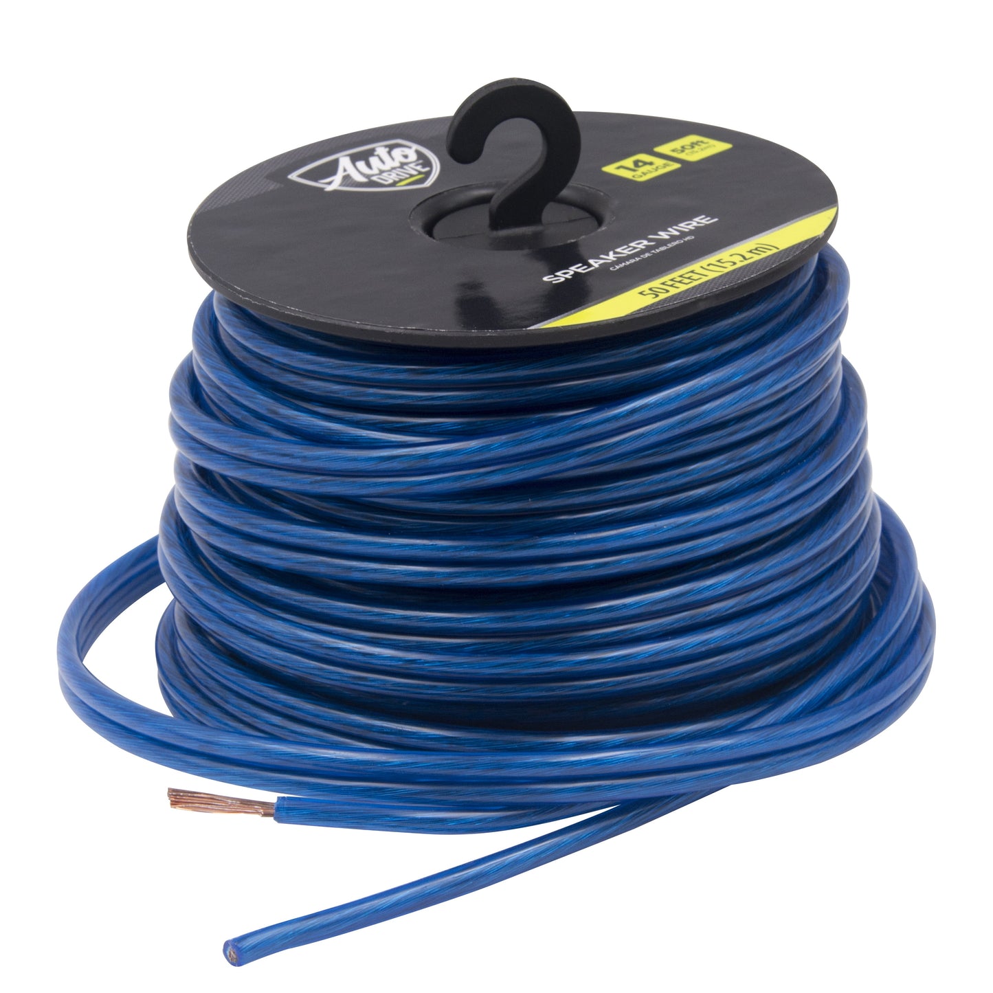 (2 Pack) Car Stereo Speaker Wire, 14 American Wire Aauge, 50Ft, Transparent Blue, Normal Condition