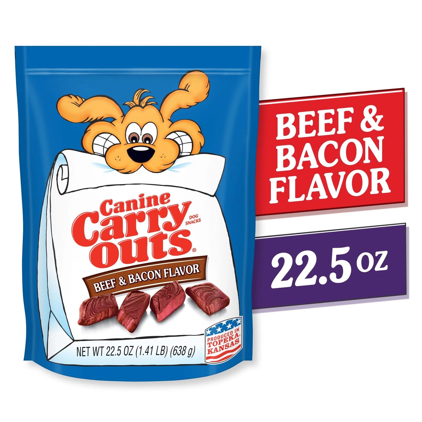(2 Pack) Beef & Bacon Flavor Dog Treats, 22.5Oz Bag
