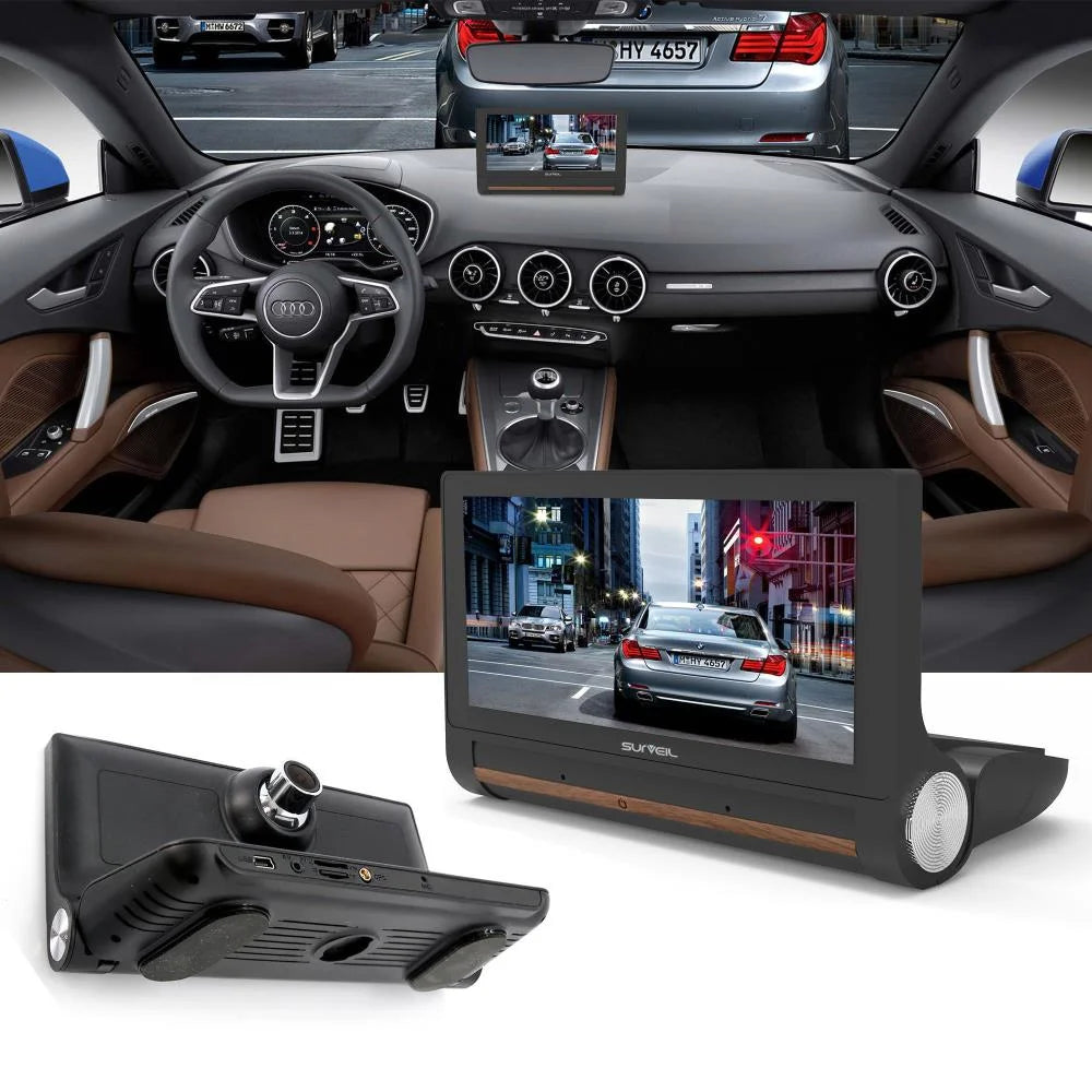 Surveil Wireless Android GPS DVR Dash Cam and Backup Camera W/ 7" Display