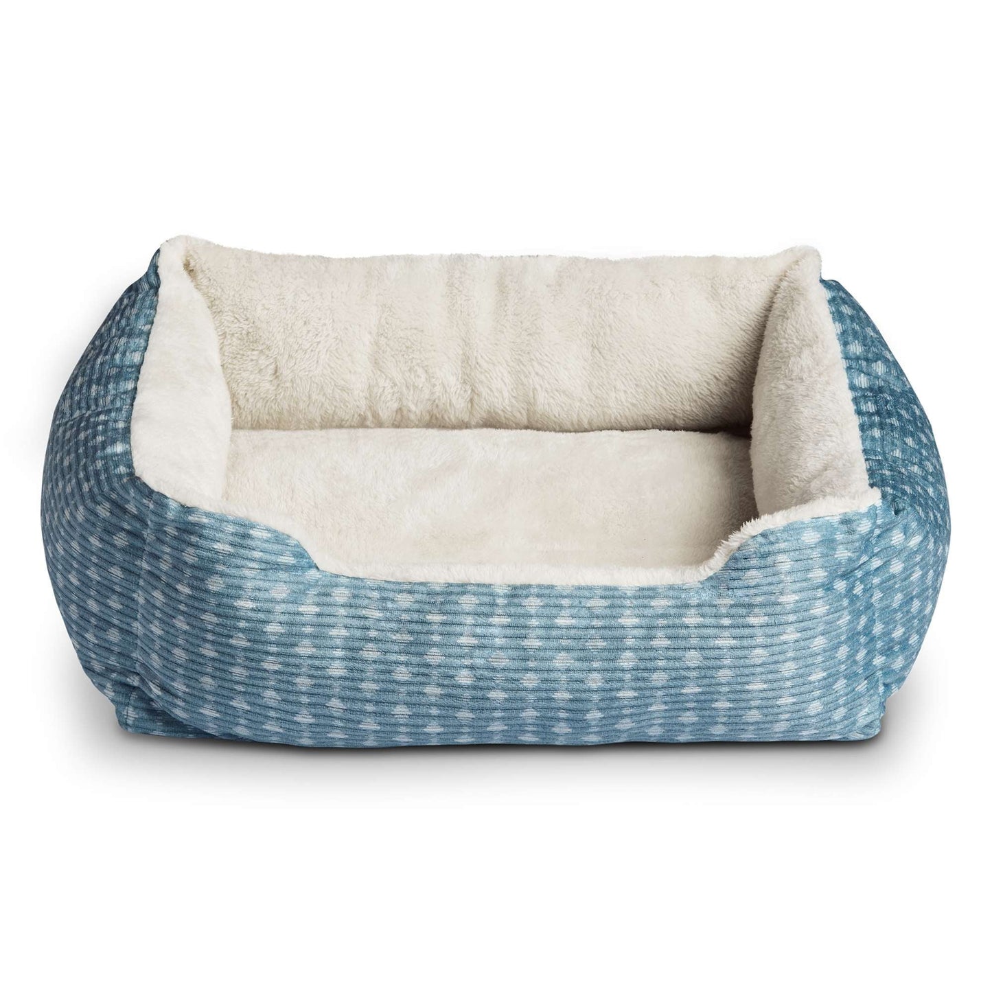 (3 Pack) Bed for Dogs & Cats, Plush Cuddler, Portable, Machine Washable, Blue & White, 19" × 15"