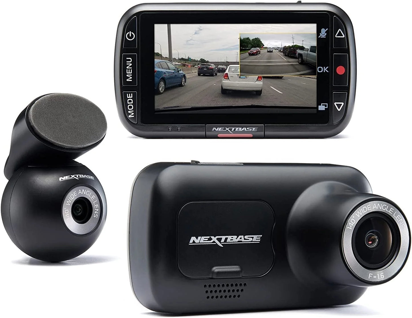 222XRWC 1080P Dash Cam + Rear Cam HD in Car Camera Bundle with Polarizing Filter, 32GB SD Card and Carry Case