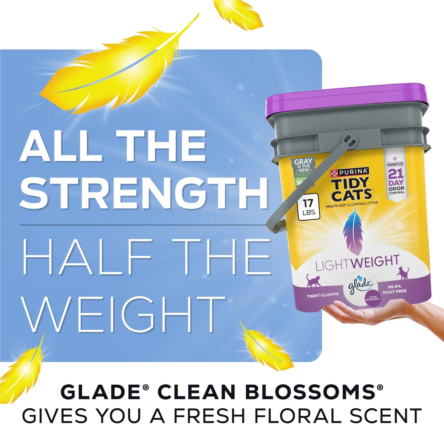 (3 Pack) Purina Lightweight with Glade Clean Blossoms Scented Clumping Cat Litter
