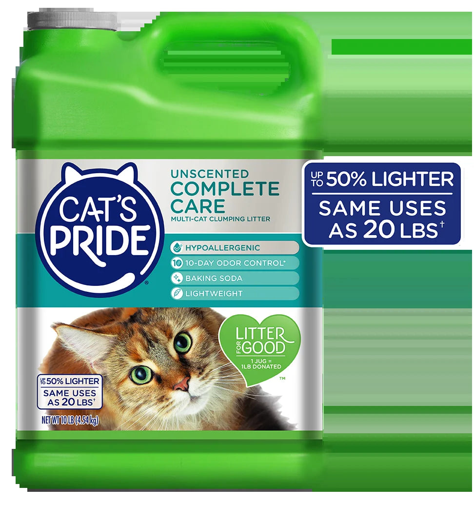 (2 Pack) Complete Care Unscented Multi-Cat Clumping Clay Cat Litter, 10 Lb Jug