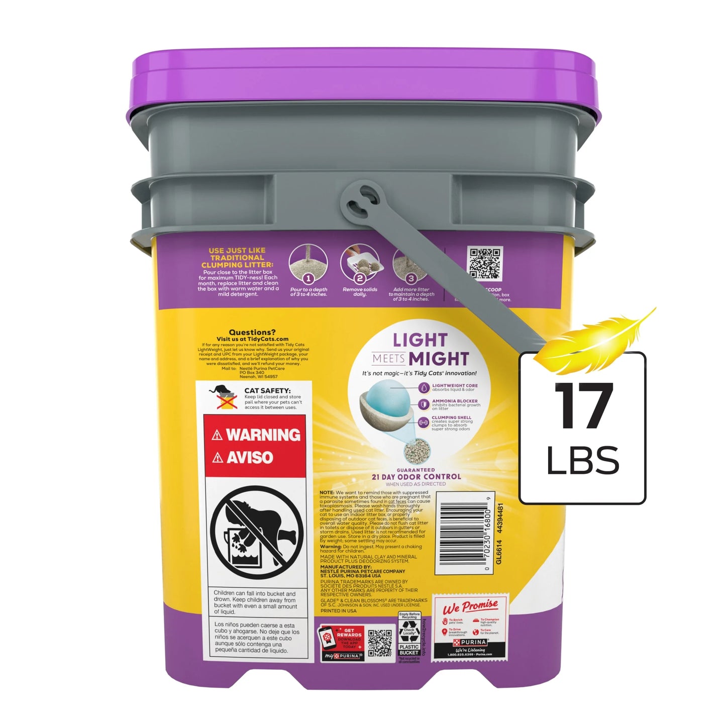 (3 Pack) Purina Lightweight with Glade Clean Blossoms Scented Clumping Cat Litter
