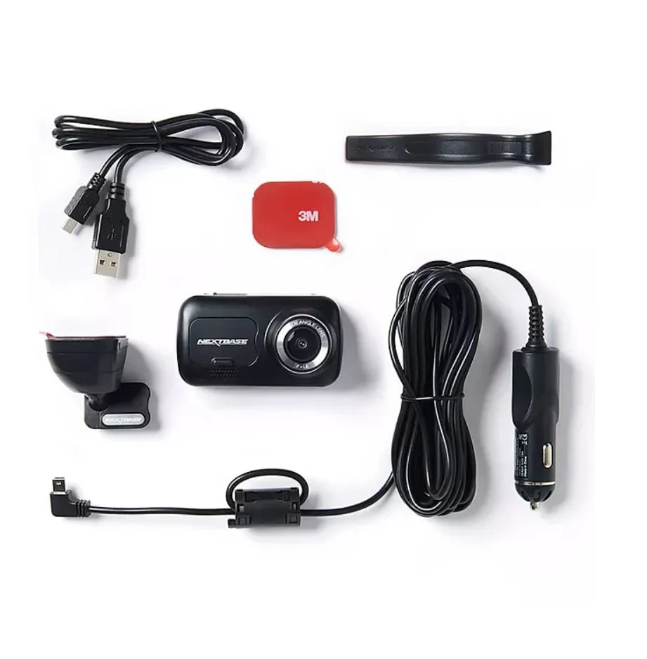 222XRWC 1080P Dash Cam + Rear Cam HD in Car Camera Bundle with Polarizing Filter, 32GB SD Card and Carry Case