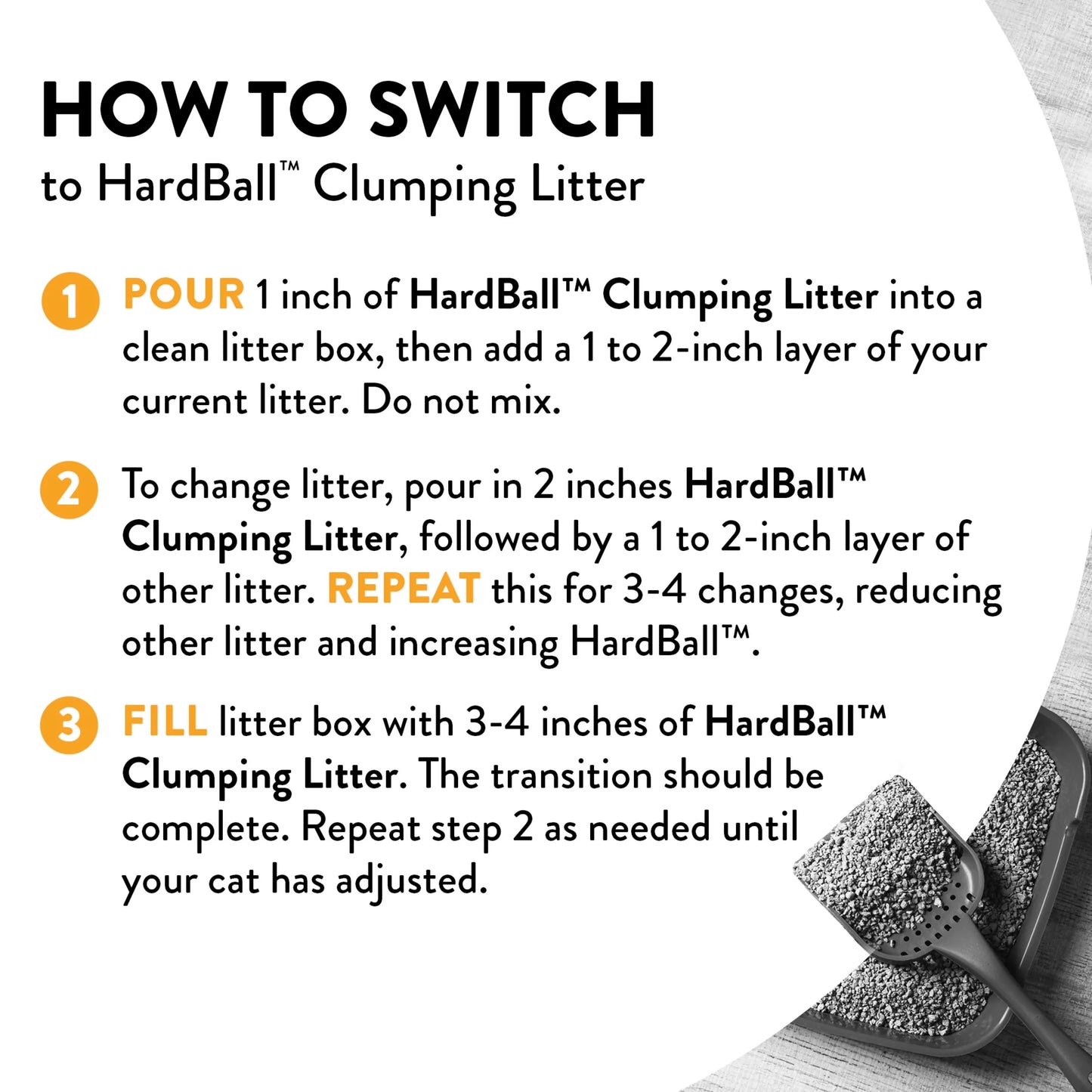 (3 Pack) Hardball Lightweight Cat Litter, Multi-Cat No-Mess Scoopable Clumping Litter, 10.5 Lb