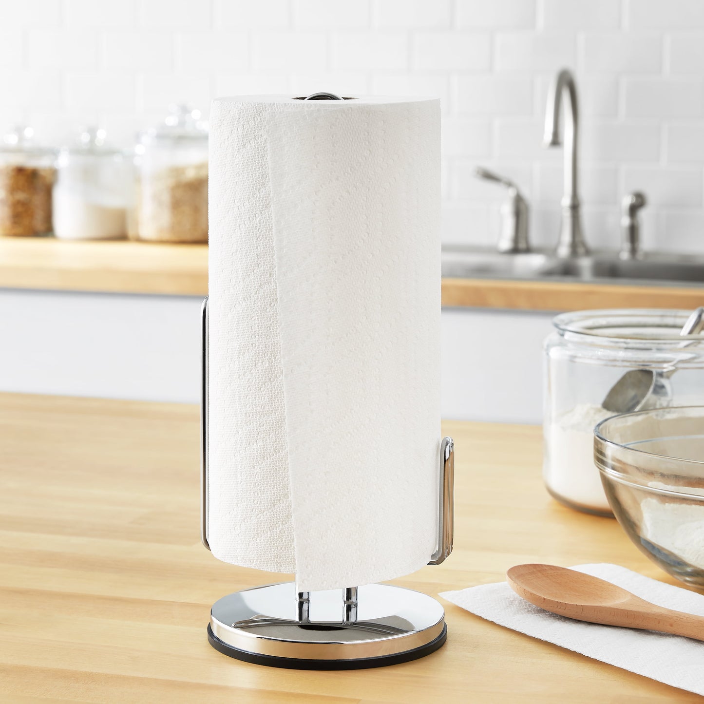(2 Pack) Paper Towel Holder with Non-Slip Base, 13.7 Inch, Chrome
