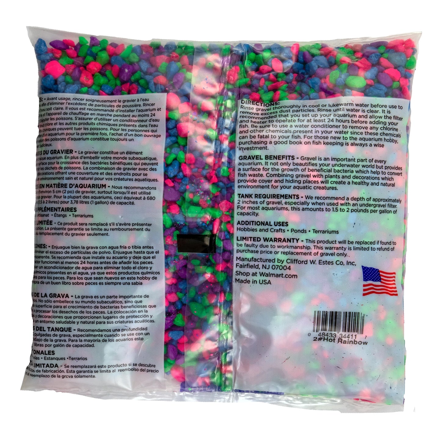 Aquarium Gravel, Rainbow, 2 Lb