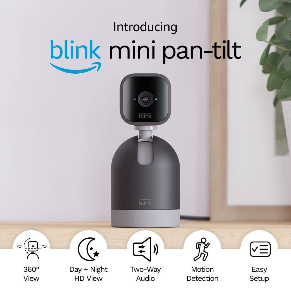 2022 Blink Mini 1 - Pan-Tilt Mount Rotating Indoor Plug-In Security Cam
