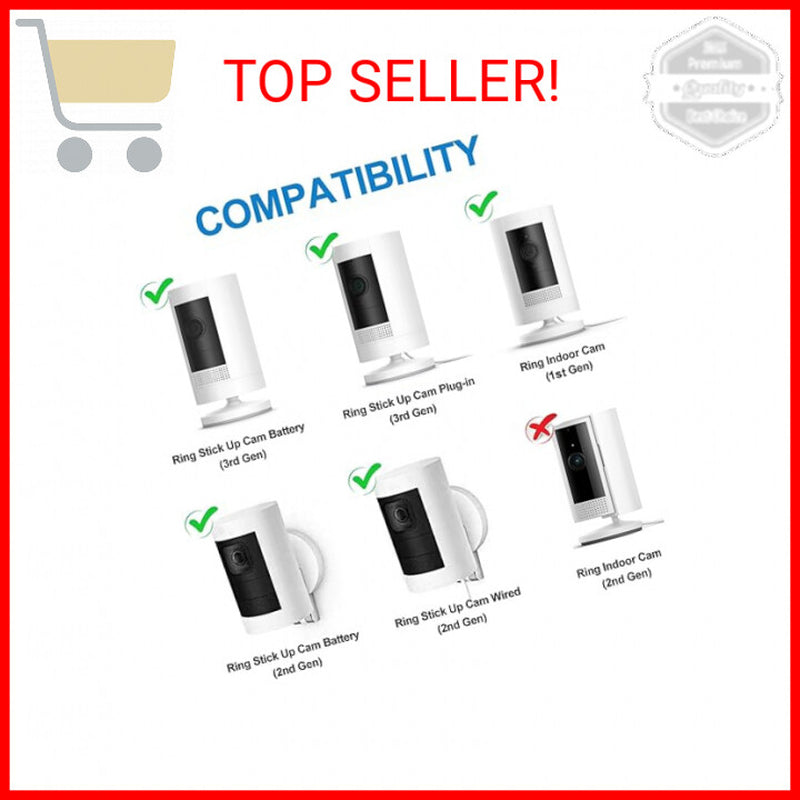 2Pack Adjustable Security Wall Mount Bracket for Ring Stick up Cam & Ring Indoor