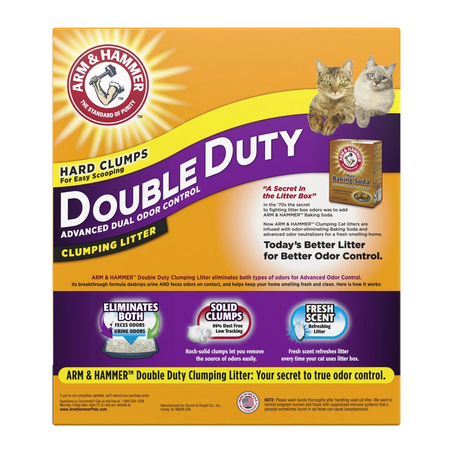 (3 Pack) Double Duty Cat Litter, Advanced Odor Control Clumping Cat Litter, Scented, 40 Lb