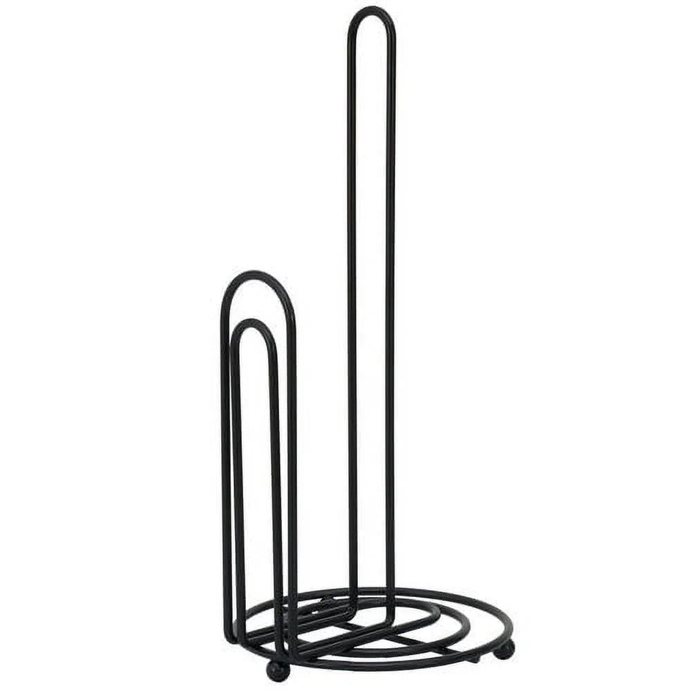 (2 Pack) 13.1" Stylish Metal Wire Paper Towel Holder, Black