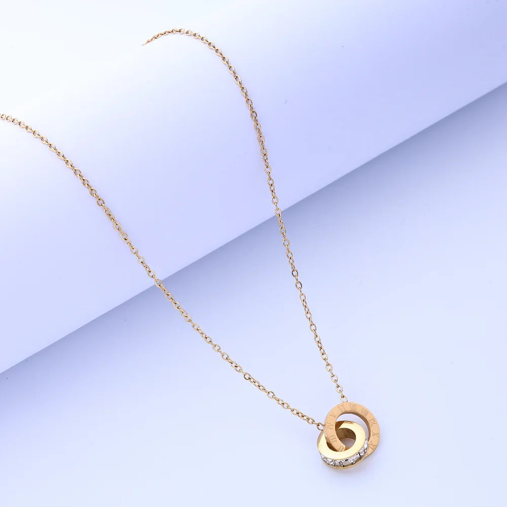 Titanium Steel Necklace Women'S Personality Luxury Combination Necklace Niche Design Style European and American Fashion Popular