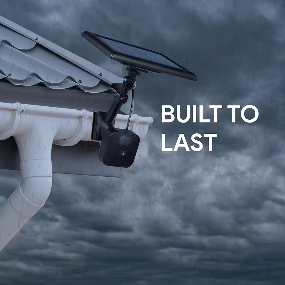 Universal Gutter Mount for Wyze, Blink, Ring, Arlo, Eufy Camera (Black) - Mount Your Security Cam and Solar Panel