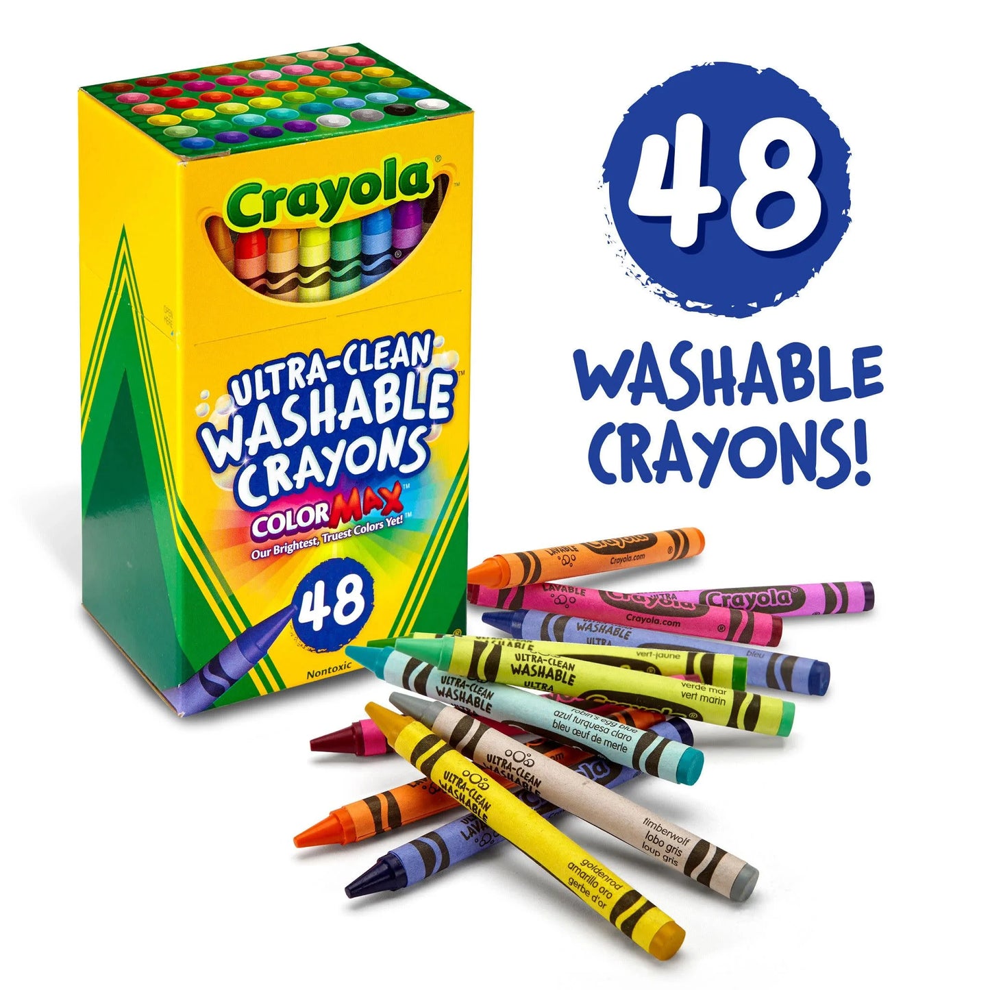 Classic Ultra-Clean Washable Crayons, 48 Count