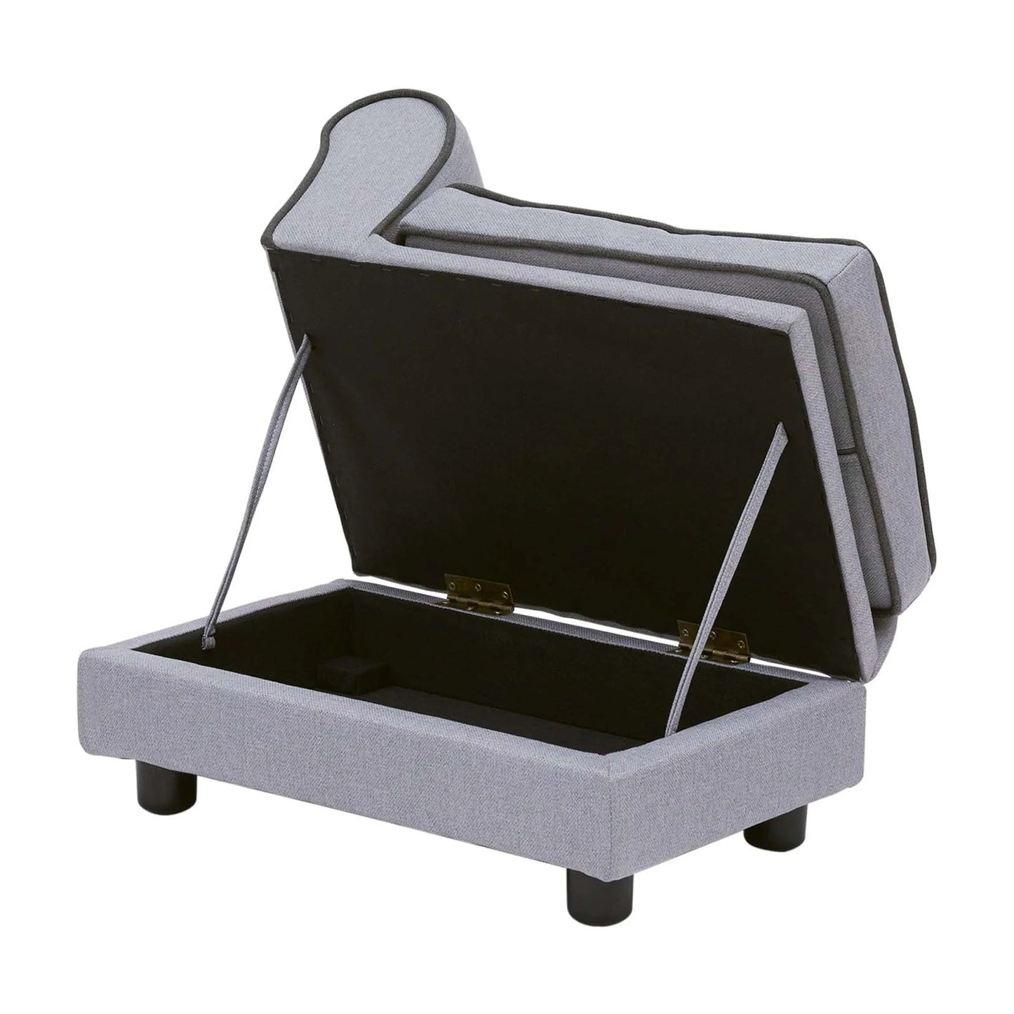 Ivan Chaise Lounge Dog Bed with Storage for Pets up to 66 Lbs, Gray