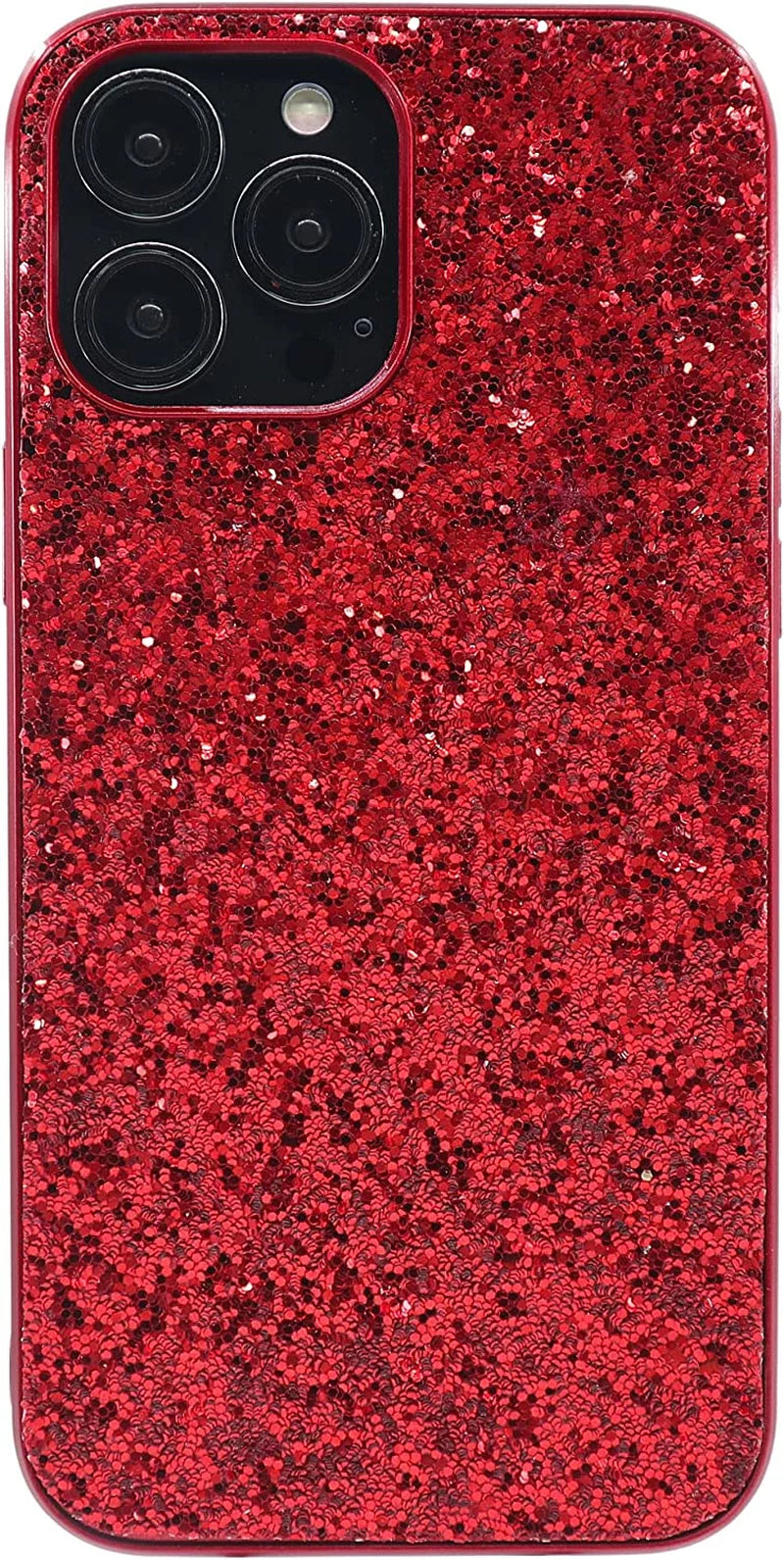 Compatible with Iphone Case,Crystal Diamond Glitter Bling Sparkly Soft Shockproof Cover for Women Girls Phone Case (Red,Iphone 12 Pro)