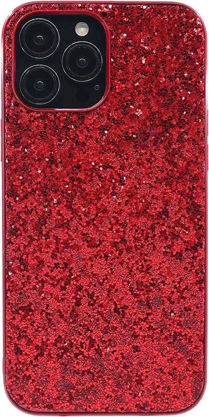 Compatible with Iphone Case,Crystal Diamond Glitter Bling Sparkly Soft Shockproof Cover for Women Girls Phone Case (Red,Iphone 12 Pro)