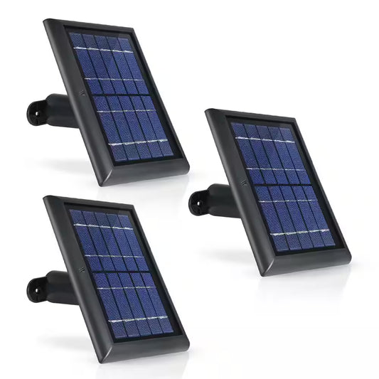 Solar Panel Compatible with Ring Spotlight Cam Battery, Ring Stick up Cam Battery and Reolink Argus Pro (3 Pack, Black)