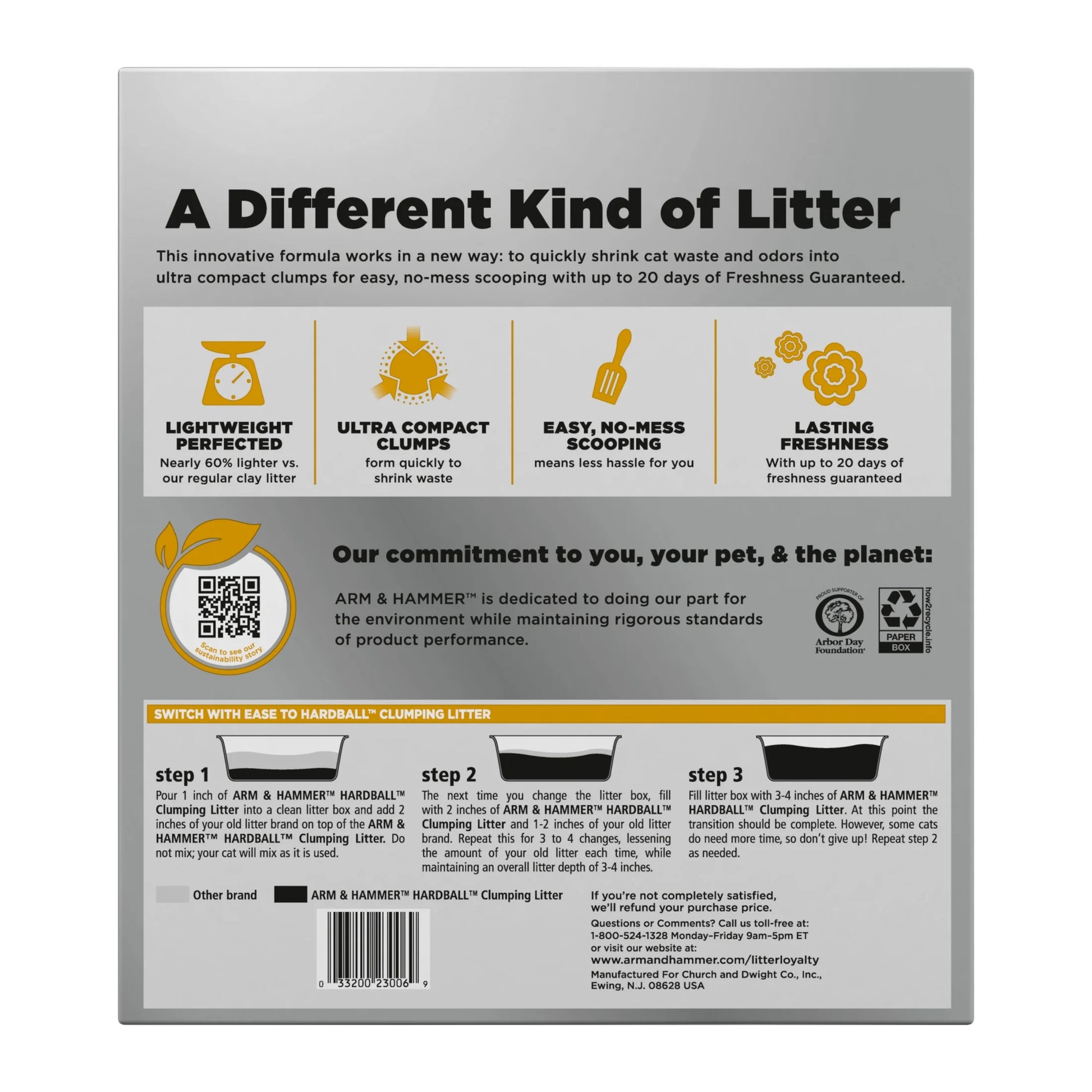 (3 Pack)  Hardball Lightweight Cat Litter, Multi-Cat No-Mess Scoopable Clumping Litter, 10.5 Lb