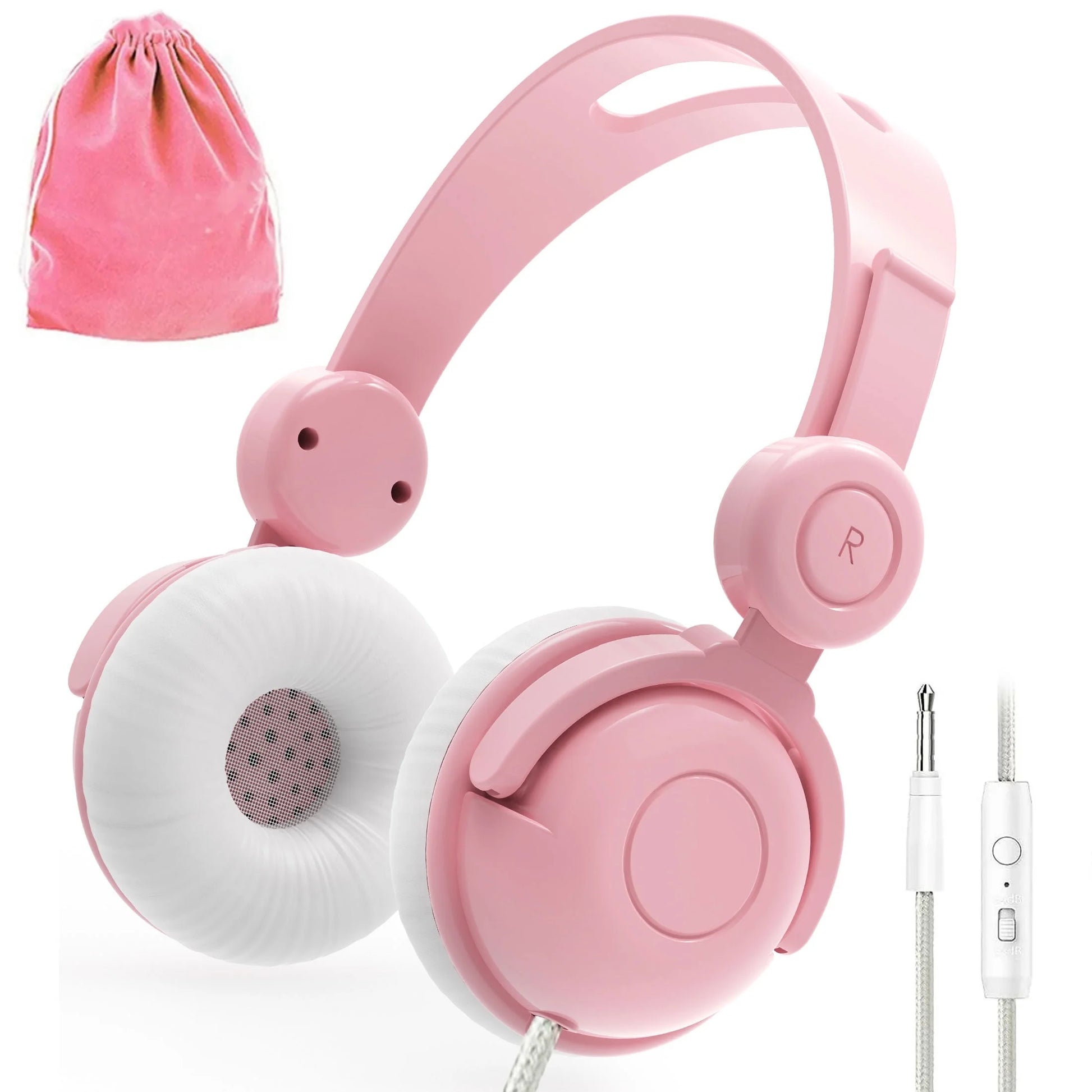 Kids Headphones for Girls with Microphone, Wired Kids Headphones for School Pad Phone Tablet, 85Db Volume Limited Hearing Protection, Preschool Graduation and Back to School Gifts for Kids