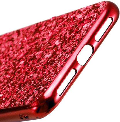 Compatible with Iphone Case,Crystal Diamond Glitter Bling Sparkly Soft Shockproof Cover for Women Girls Phone Case (Red,Iphone 12 Pro)