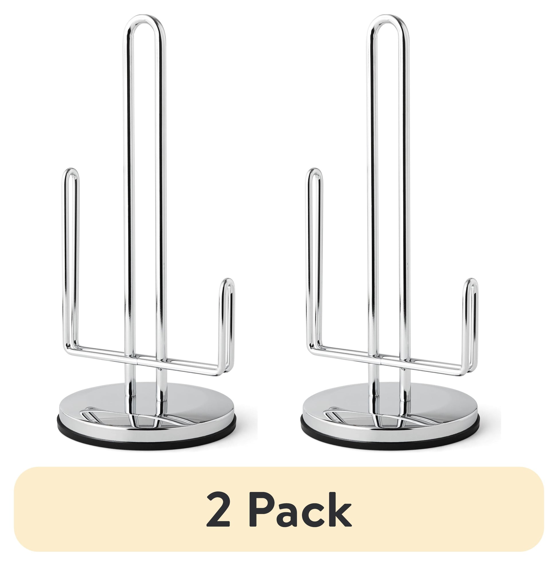 (2 Pack)  Paper Towel Holder with Non-Slip Base, 13.7 Inch, Chrome