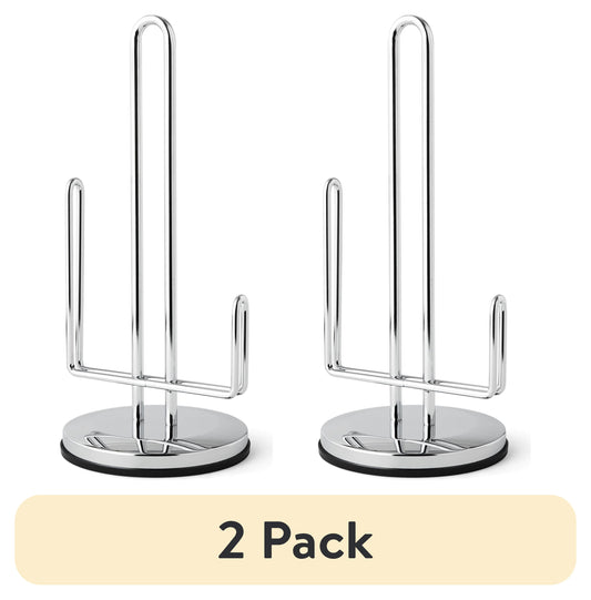 (2 Pack)  Paper Towel Holder with Non-Slip Base, 13.7 Inch, Chrome