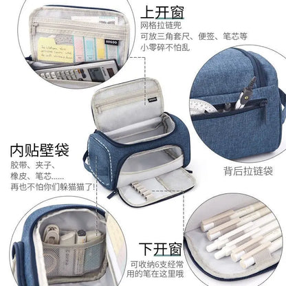Large Capacity Multifunctional Pencil Case Double Layer Large Capacity Pencil Bag Cute Back to School Stationery Supplies New