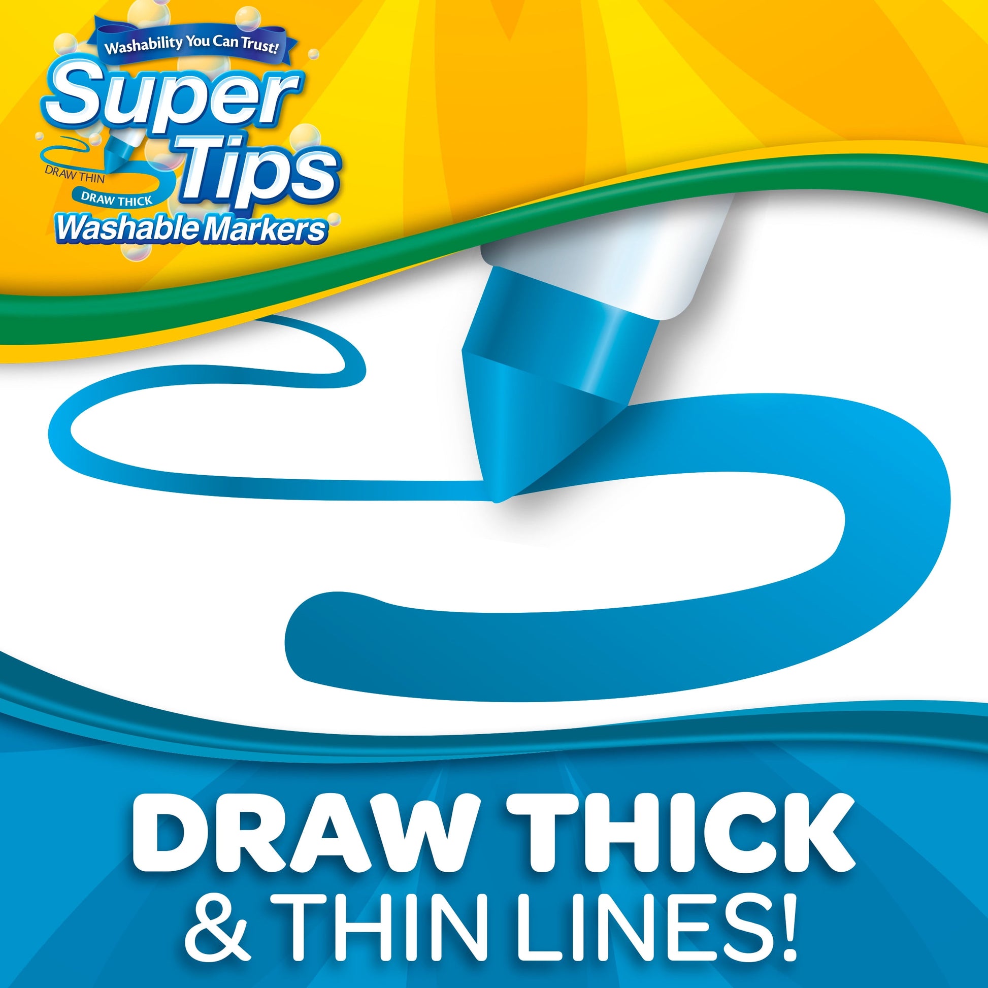 Super Tips Washable Markers for Kids, 50 Ct, Classroom Must Haves, Back to School Supplies, 3+