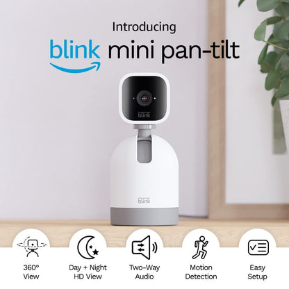 2022 Blink Mini 1 - Pan-Tilt Mount Rotating Indoor Plug-In Security Cam