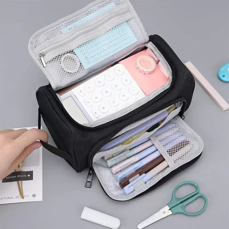 Large Capacity Multifunctional Pencil Case Double Layer Large Capacity Pencil Bag Cute Back to School Stationery Supplies New